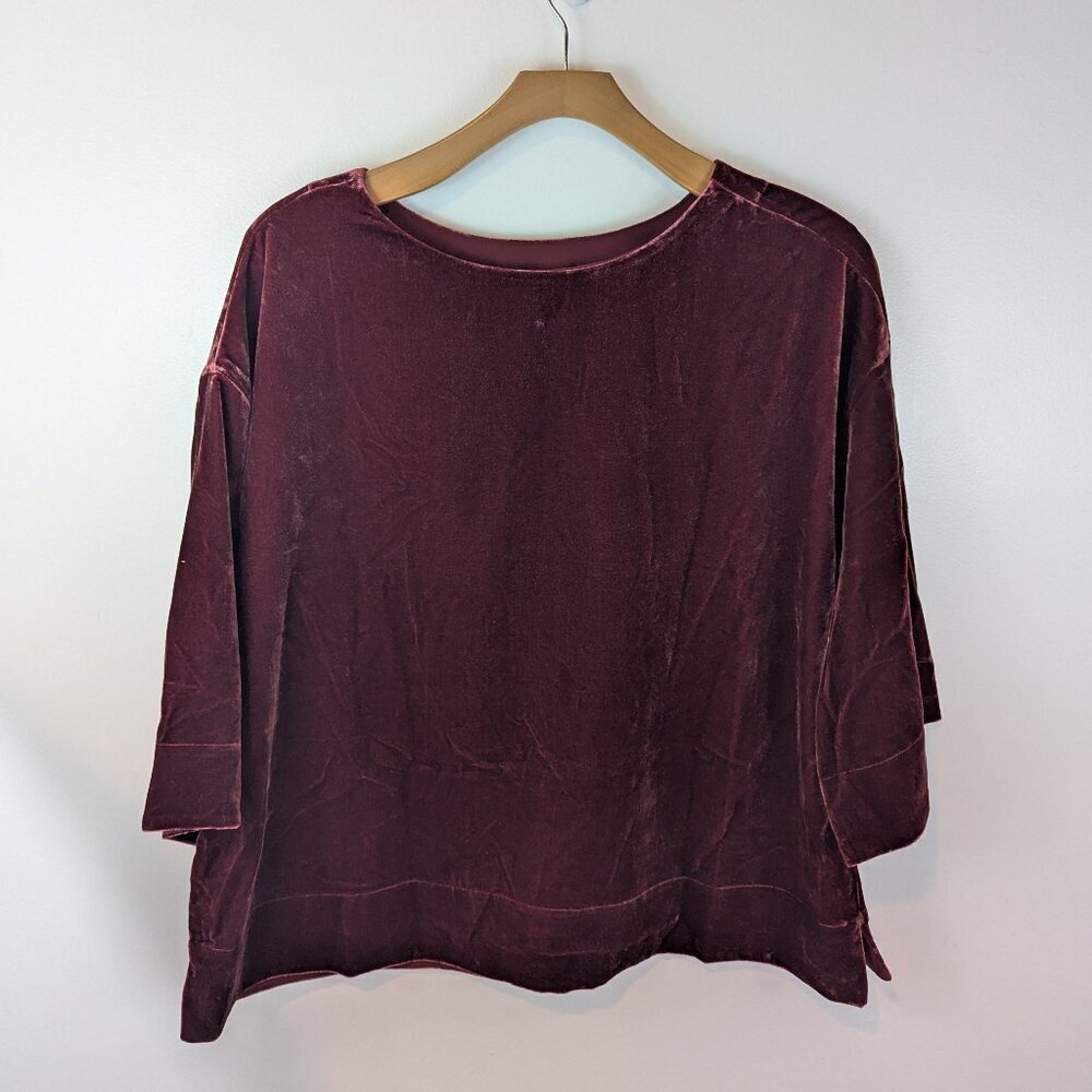 Soft Surroundings Aria Velvet Tunic Cabernet, Sz 2X